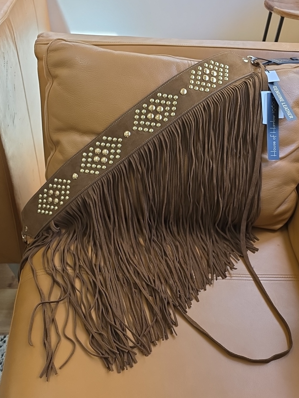 House of Harlow 1960 Suede Fringe Western Waist Belt